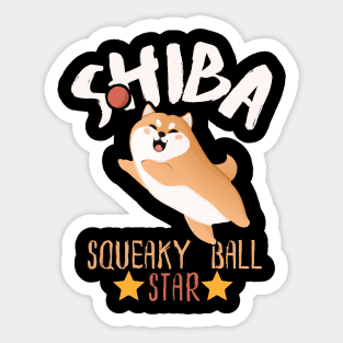 Shiba Sqeaky Ball Star, Cute Kawaii Shiba Inu Sticker